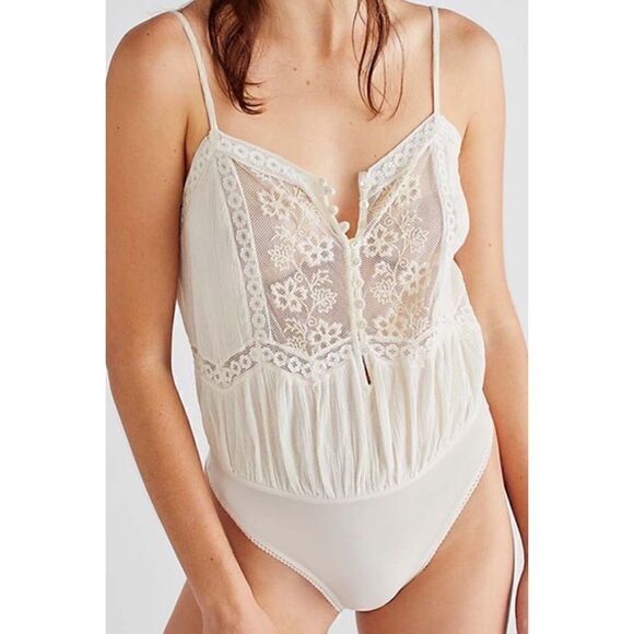 NWT Free People Still the One Bodysuit in Evening Cream, Size XS - Picture 7 of 16